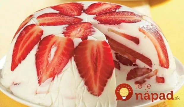 Nepečená jogurtová torta s jahodami