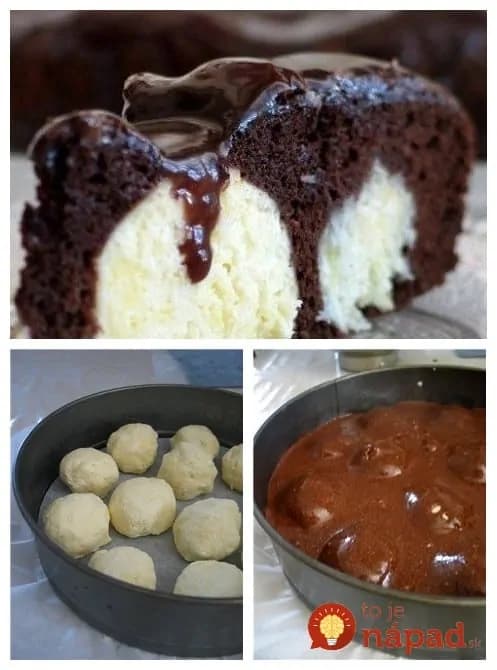 Čokoládová torta s tvarohovými loptičkami
