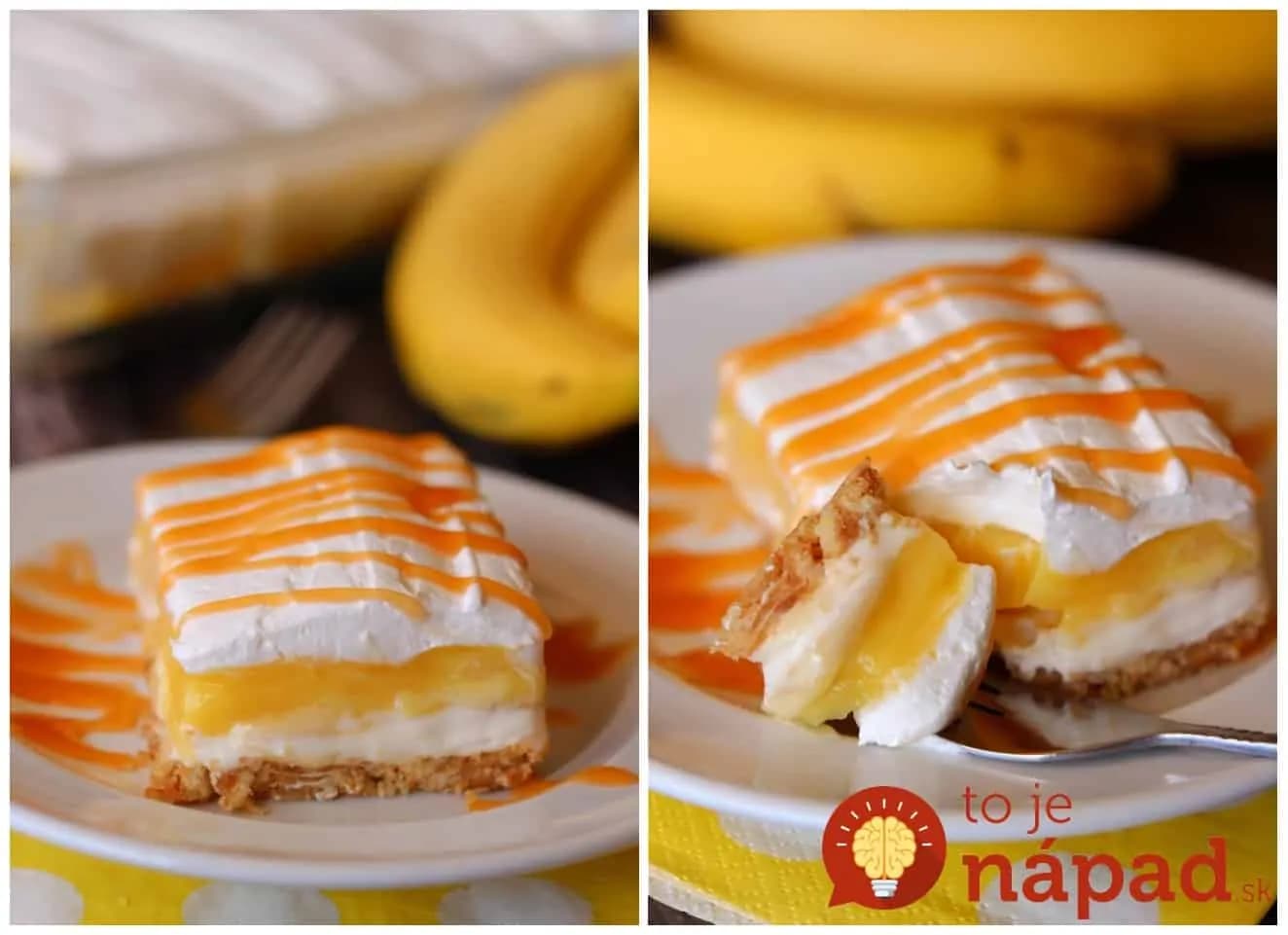 Nepečené banánové rezy