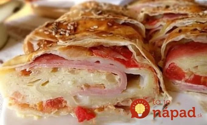 Slaná roláda so šunkovo-syrovou náplňou