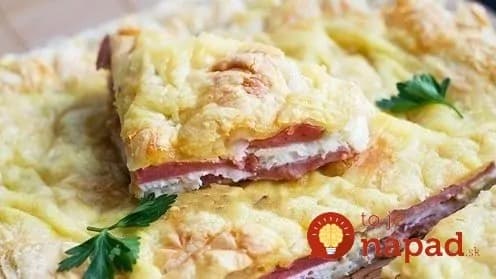 Bleskový obed: Slaný koláč so šunkou a syrom
