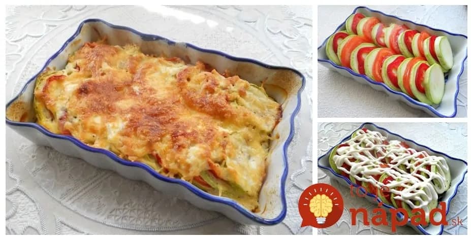 Cuketa zapečená s paradajkami, paprikou a syrom