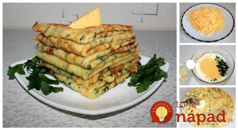 Syrové palacinky s cesnakom a bylinkami