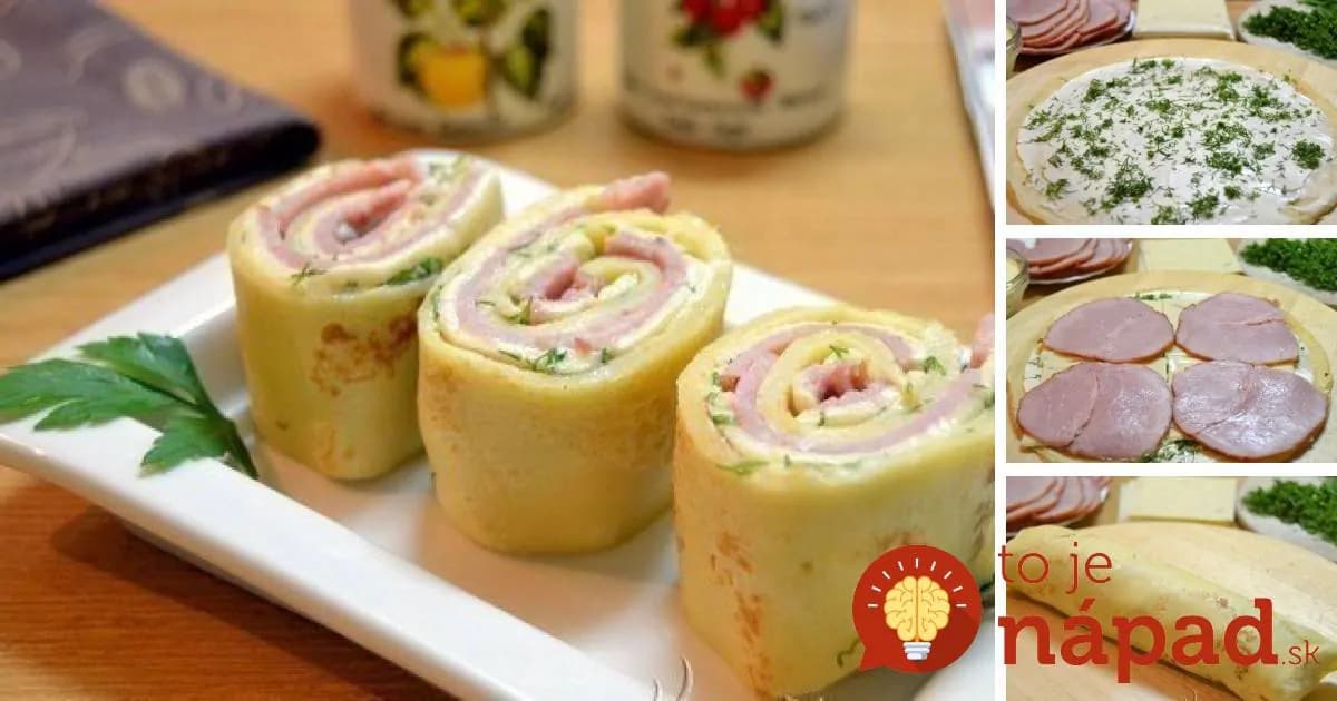 Slané palacinky plnené šunkou a syrom