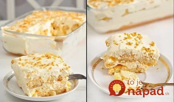 Nepečená smotanová torta s ananásom