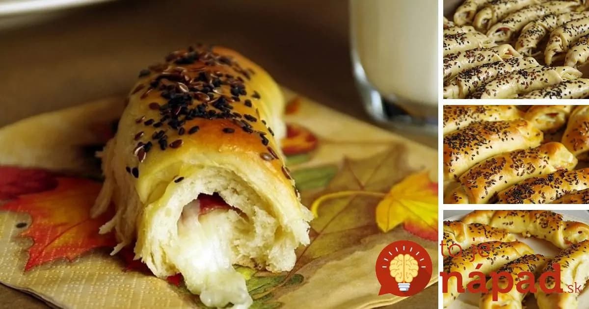 Vynikajúce domáce rožky plnené šunkou a syrom