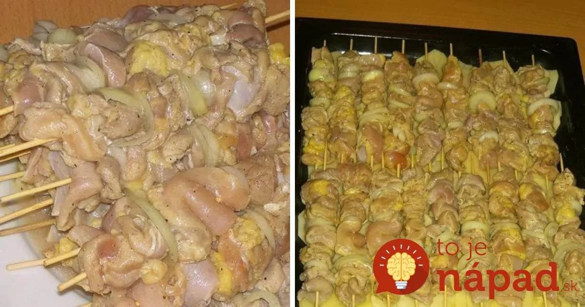 Kuracie ražniči so zemiakmi a cibuľkou