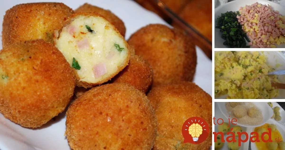 Netreba k nim už nič pridávať: Domáce zemiakové krokety plnené šunkou a syrom!