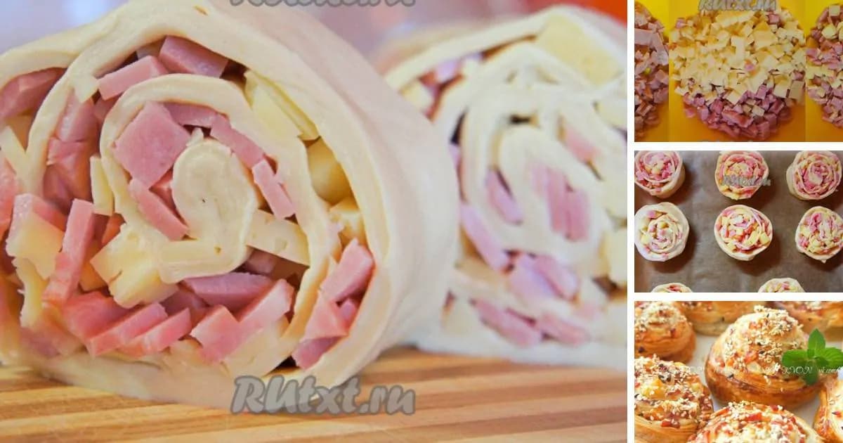 Šunkovo-syrové slimáčiky so sezamovými semienkami