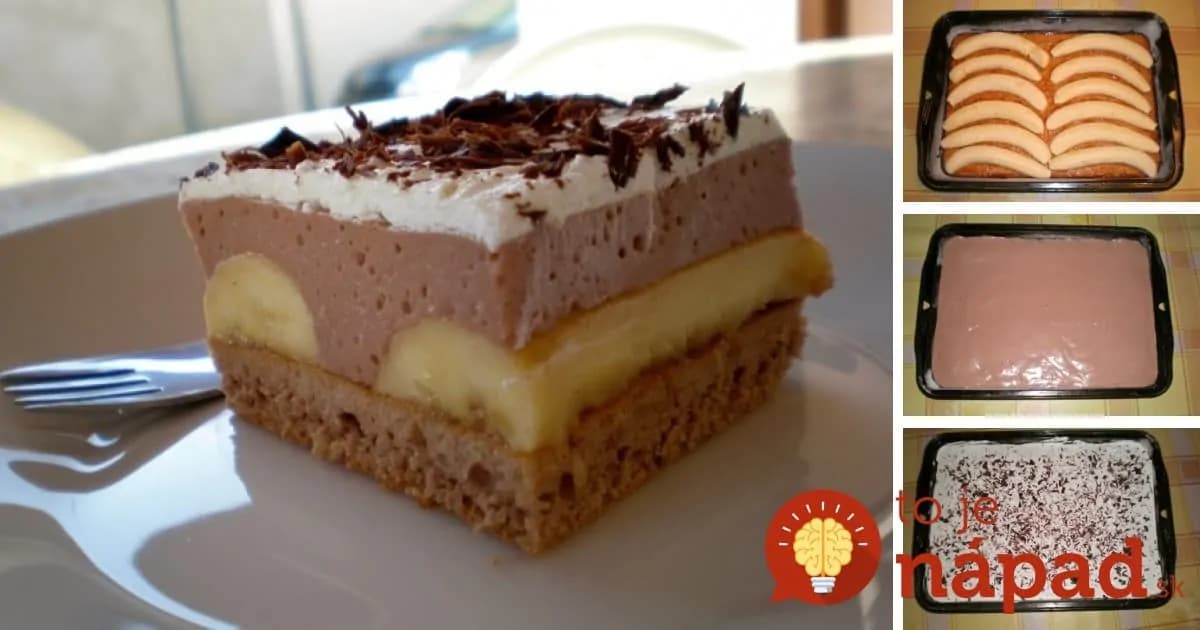 Banánový koláč s pudingovo-jogurtovým krémom