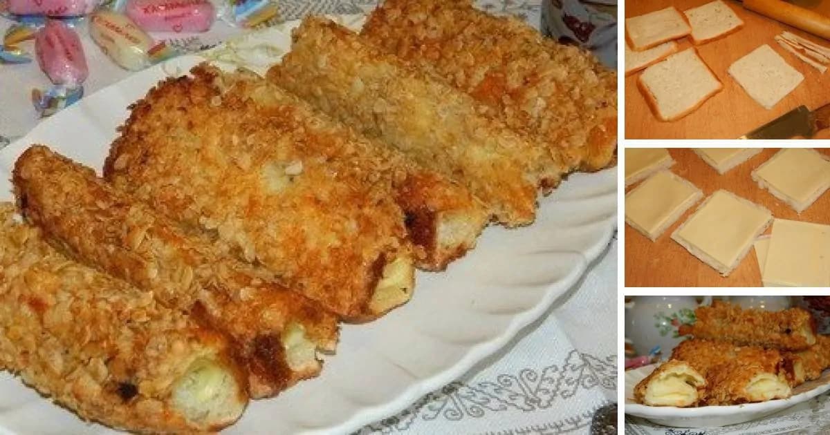 Chrumkavé rolky z toastového chlebíka a ovsených vločiek