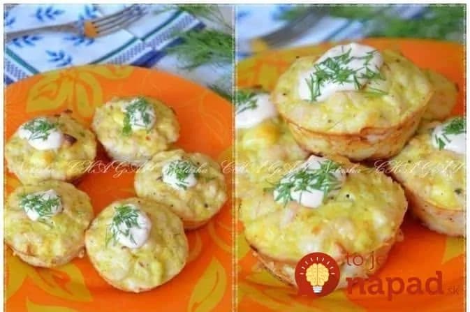 Kuracie muffiny s kyslou smotanou a syrom