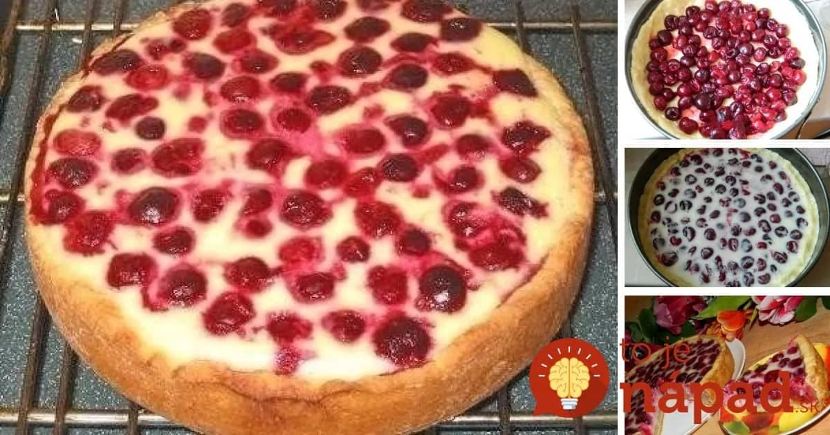 Šťavnatý tvarohovo-čerešňový koláč