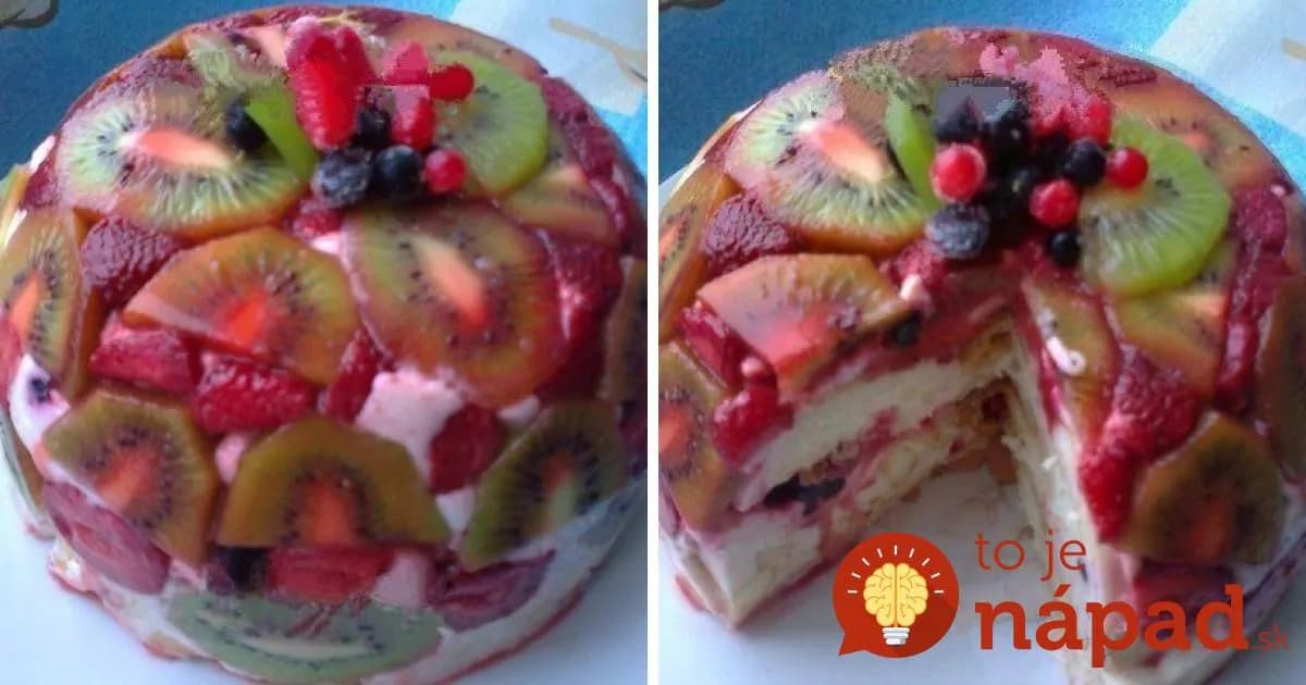 Obrátená smotanovo-ovocná torta