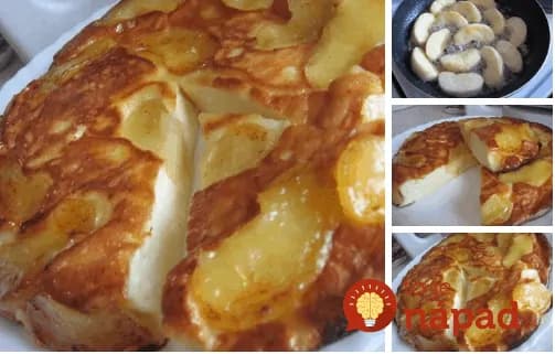 Tvarohovo-smotanový koláč s pečenými jabĺčkami