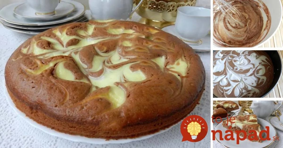 Tvarohovo-čokoládový koláč „Mramor“