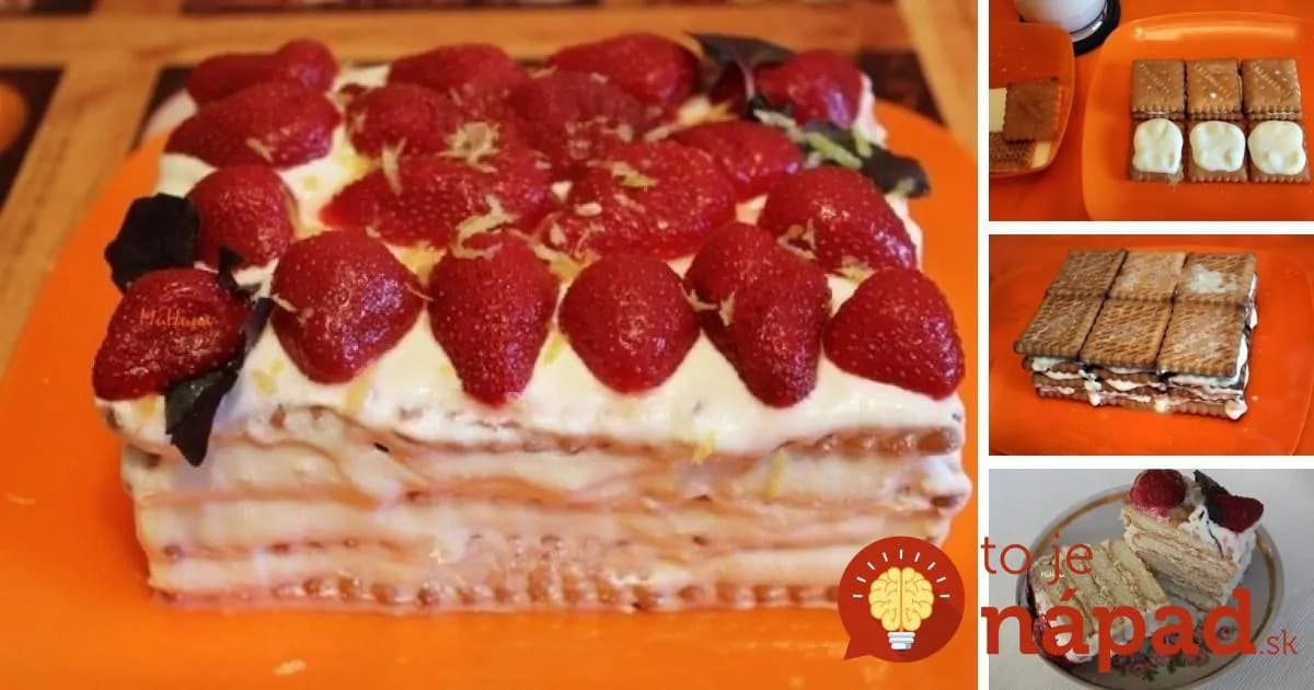 Bleskový mliečny koláč z maslových sušienok