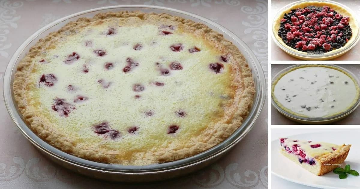 Drobivý tvarohový koláč s ríbezľami