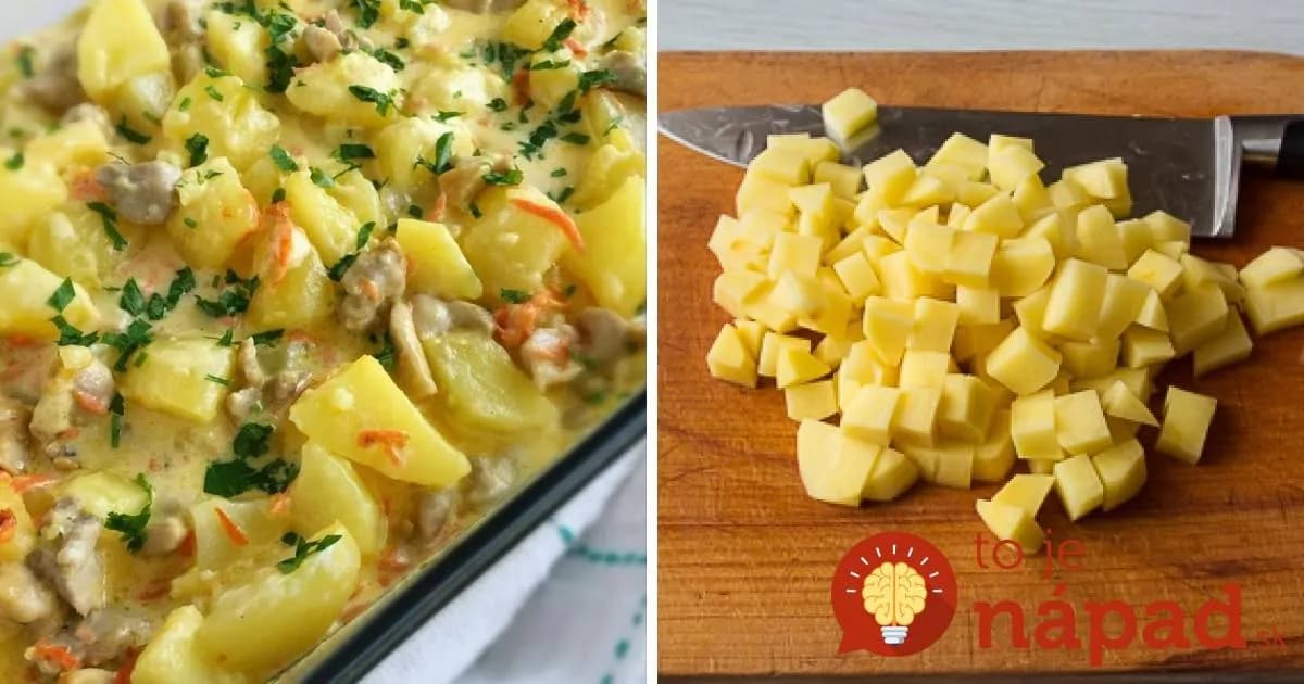 Smotanové zemiaky zapečené s kuracími stehienkami!