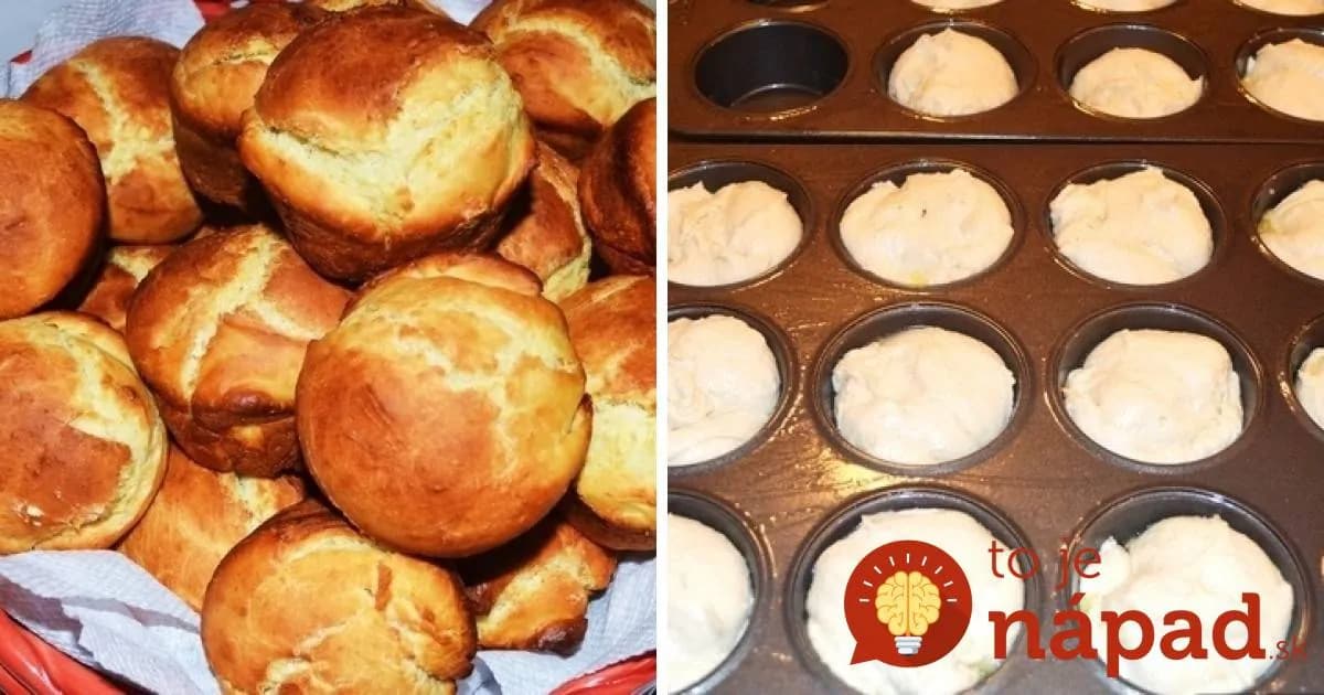 Rýchle jogurtové žemle pečené vo forme na muffiny