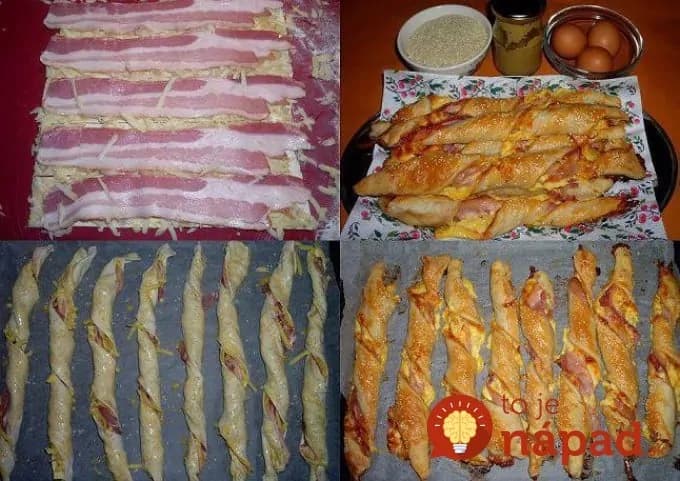 15-minútové slaninové „Twister“ tyčinky