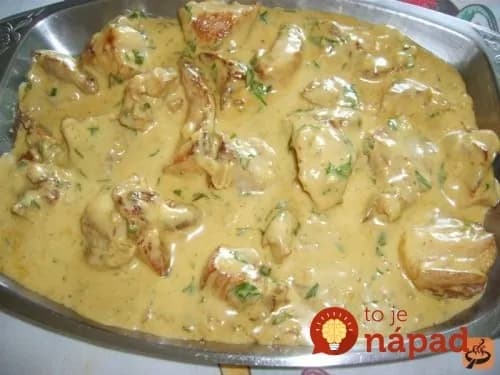 Bravčové kúsky v jemnej horčicovo-smotanovej omáčke