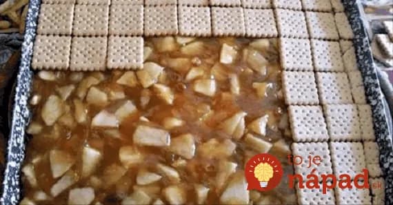 Bez pečenia: Sušienkové rezy s jablkovo-pudingovou náplňou