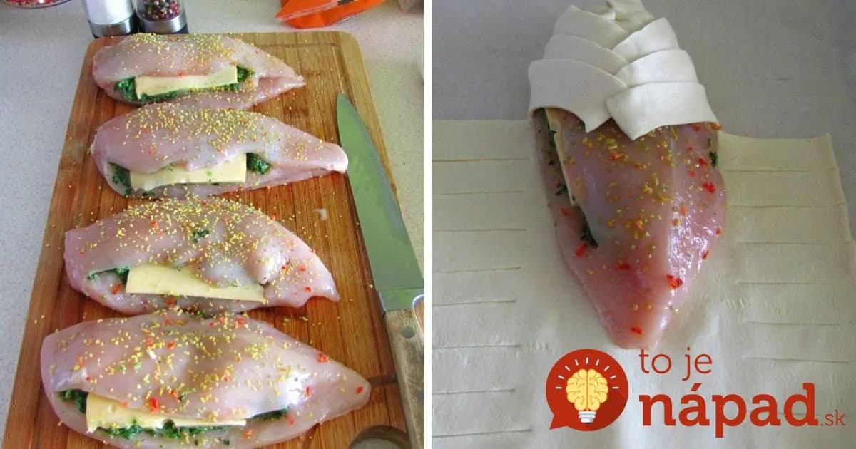 Kuracie rezne stačí naplniť a zabaliť do lístkového cesta: Na tejto pochúťke budú môcť vaši hostia oči nechať!