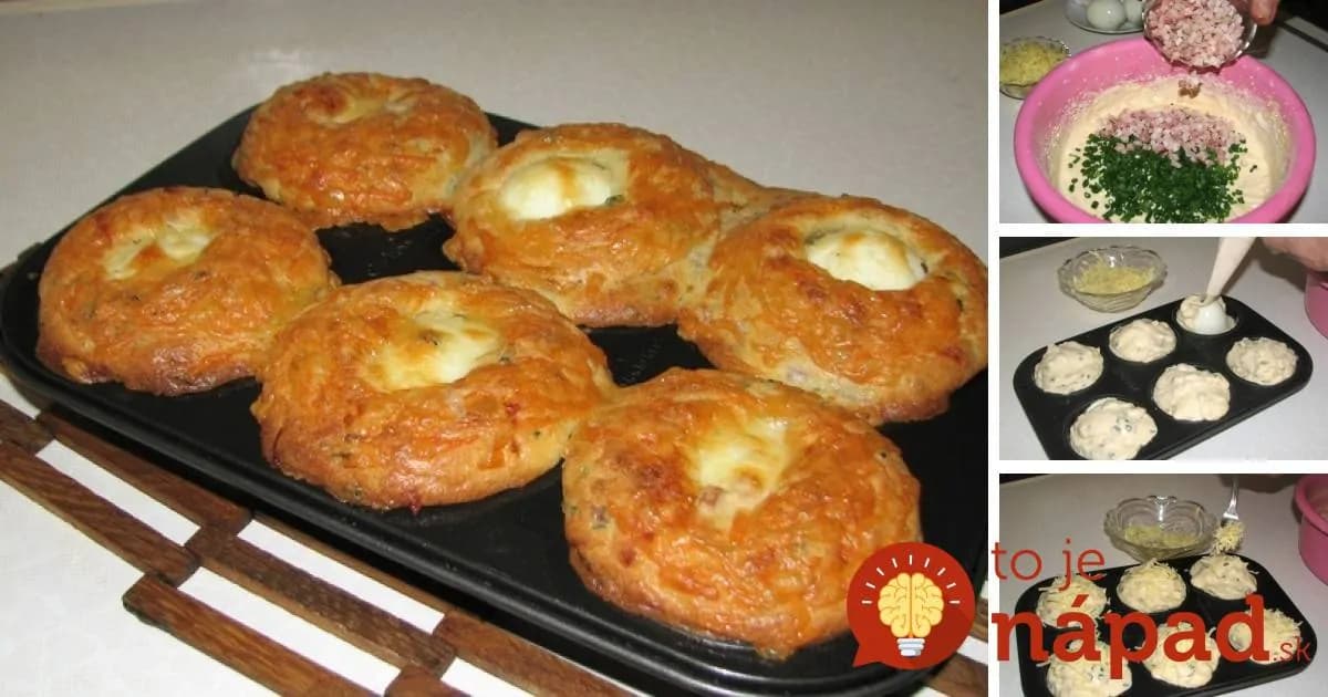 Nahradia pečivo a sú skvelé aj obed: Jemné syrovo-slaninové bochníčky  z cmaru, pripravené vo forme na muffiny!
