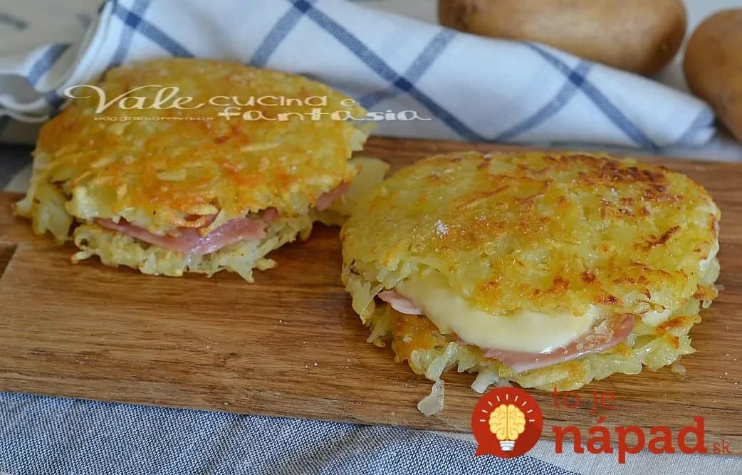 Bez múky a vajec: Chrumkavé zemiakové placky plnené šunkou a syrom – najjednoduchší recept!