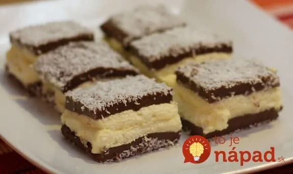 Na tento koláčik nepotrebujete ani zrnko múky: Vyskúšajte výborné „Sultánové rezy“ s kokosom a poriadnou porciou krému!