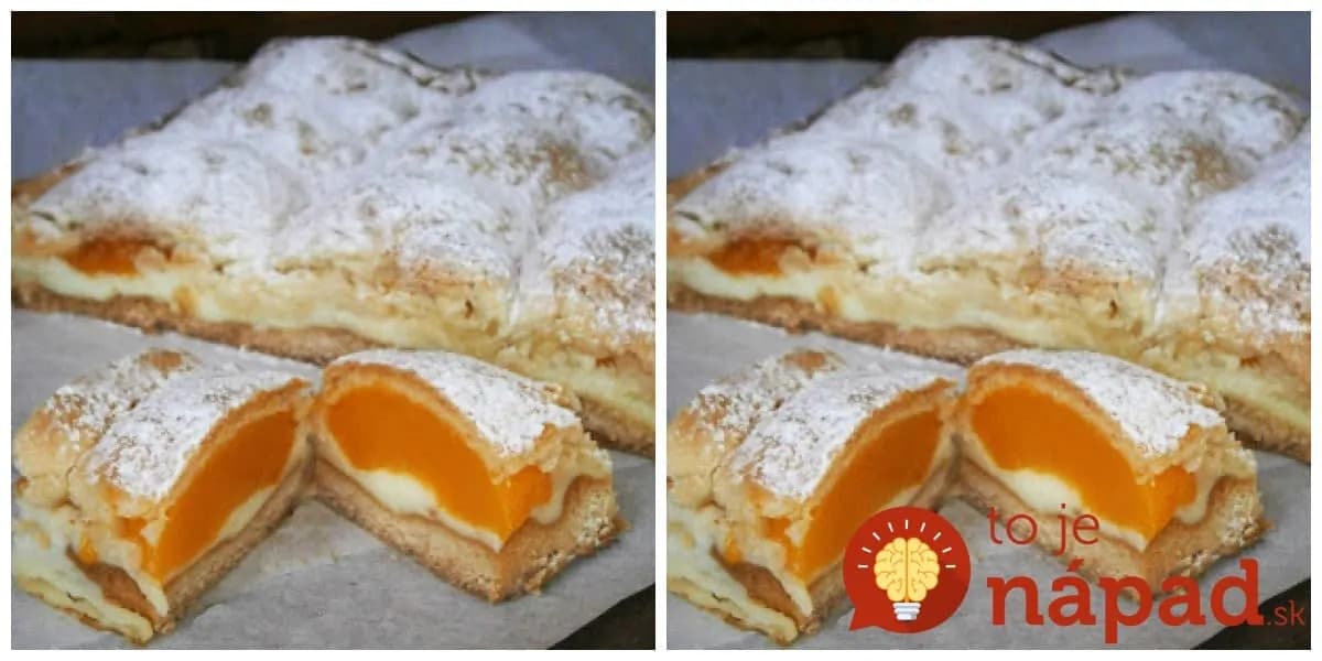 Krehučký tvarohový koláčik „Broskyňová perinka“: Recept si pýta každý, kto ho ochutná!