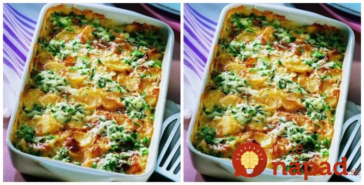 Toto je strašne dobré papanie z jednej misy: Prekladané zemiaky s brokolicou, kuracím mäso a nivou – každý si len pridáva!