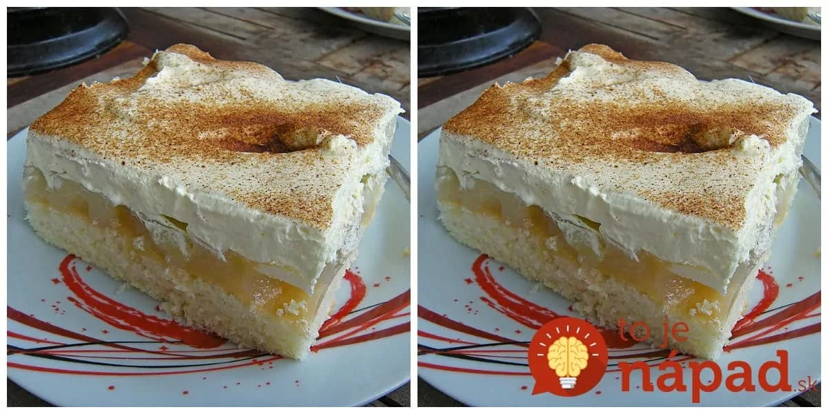 Balkánsky jablkový koláč – torta na plechu: Tá piškóta je jemná ako vata, používam ju aj na zákusky a torty!