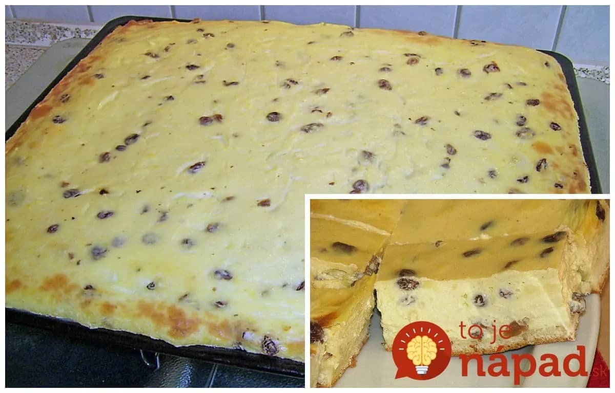 Nemecký tvarohový koláč s hrozienkami: Je neuveriteľne dobrý, ale hlavne vám vydrží dlho vláčny!