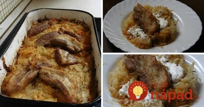 1 kg kyslej kapusty, 1 cibuľa a mäso – nič viac: Všetko dajte do jedného pekáča a máte navarené aj na večeru – s týmto okúzlite každého!