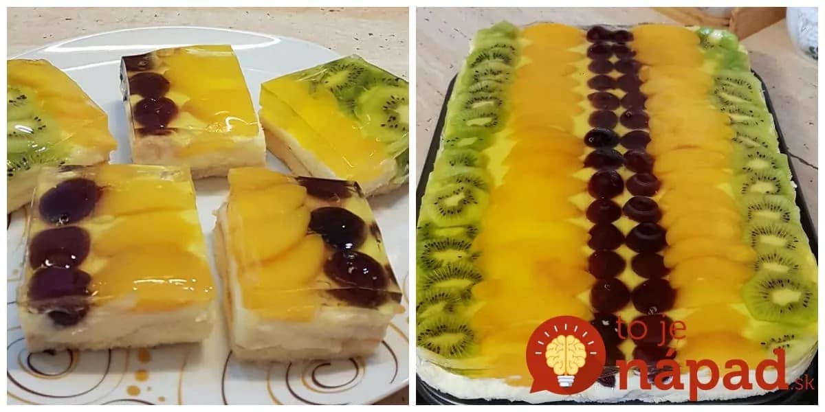 Úžasné želé kocky z hrnčeka: Fantastický tvarohový koláč s ovocím, deti ho doslova milujú!