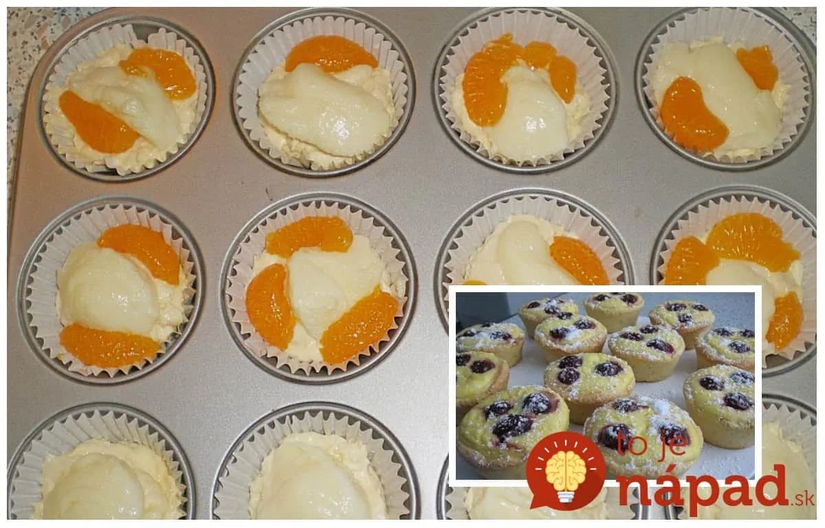 Rýchle tvarohové muffiny s ovocím – ako dych: Zabudnite na suché cesto, sú vláčne, jemné a chutia božsky!