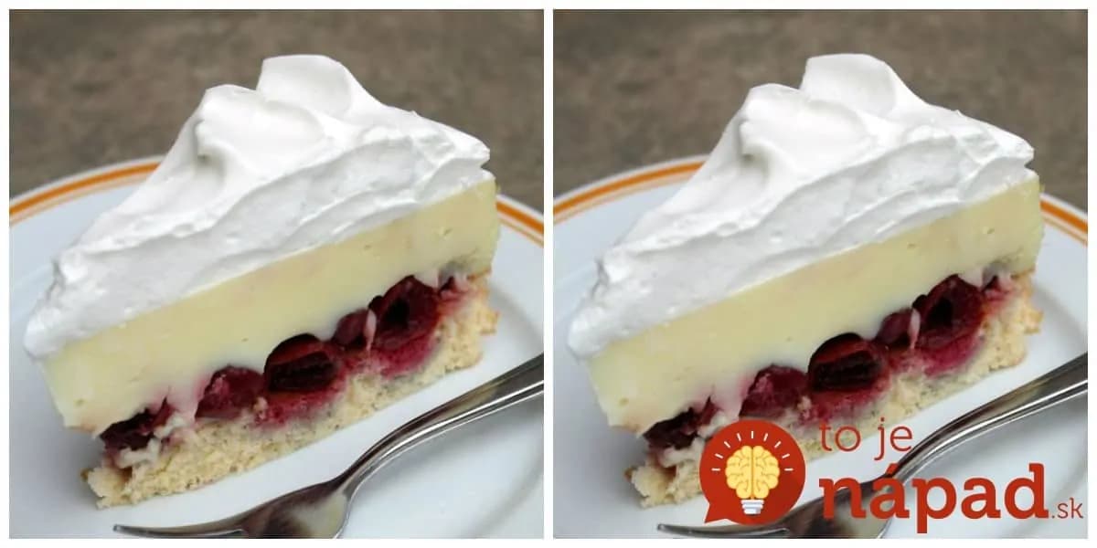 Veľmi chutná čerešňová torta s pudingovým krémom: Na cesto treba len 3 prísady, je to jednoduchšie ako nepečené dezerty!