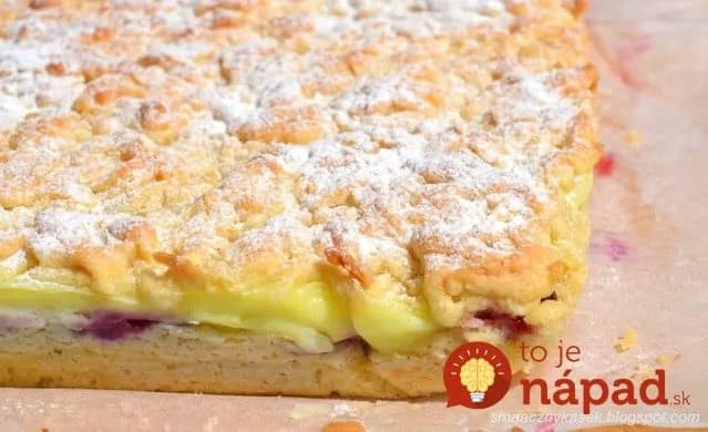 Strúhaný malinový koláč s pudingom: Kým sú maliny, určite ho skúste – je fantastický!