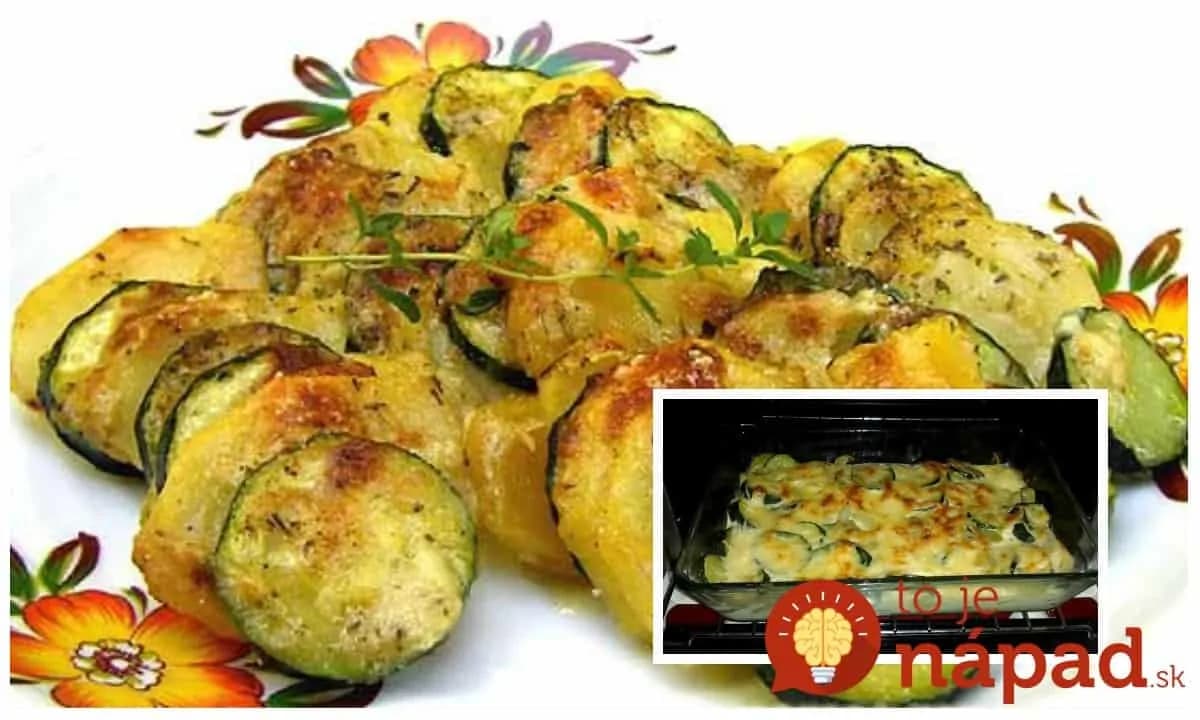 Gratinovaná cuketa so zemiakmi a slaninkou: Vynikajúca príloha na leto, vždy sa po nej len zapráši!