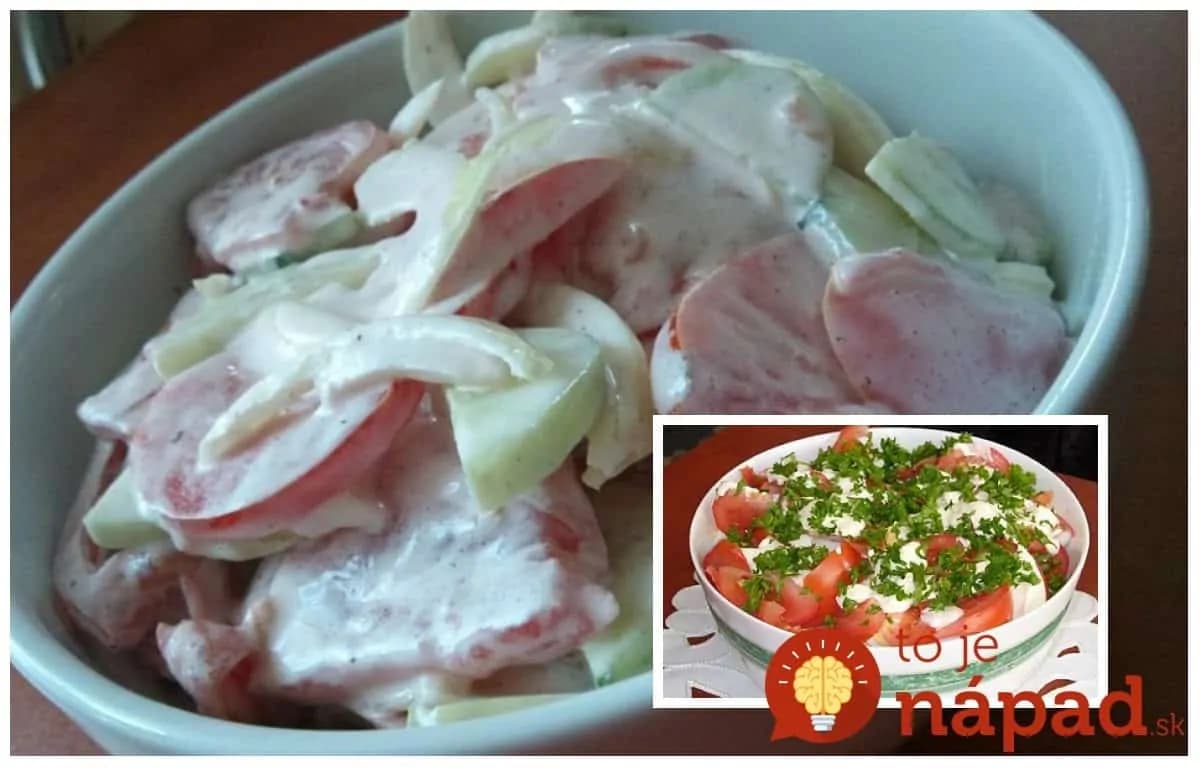 Rajčinový šalát s hermelínom a šunkou: Moji chlapi rajčiny veľmi nemusia, ale keď spravím toto, hneď je prázdna misa!