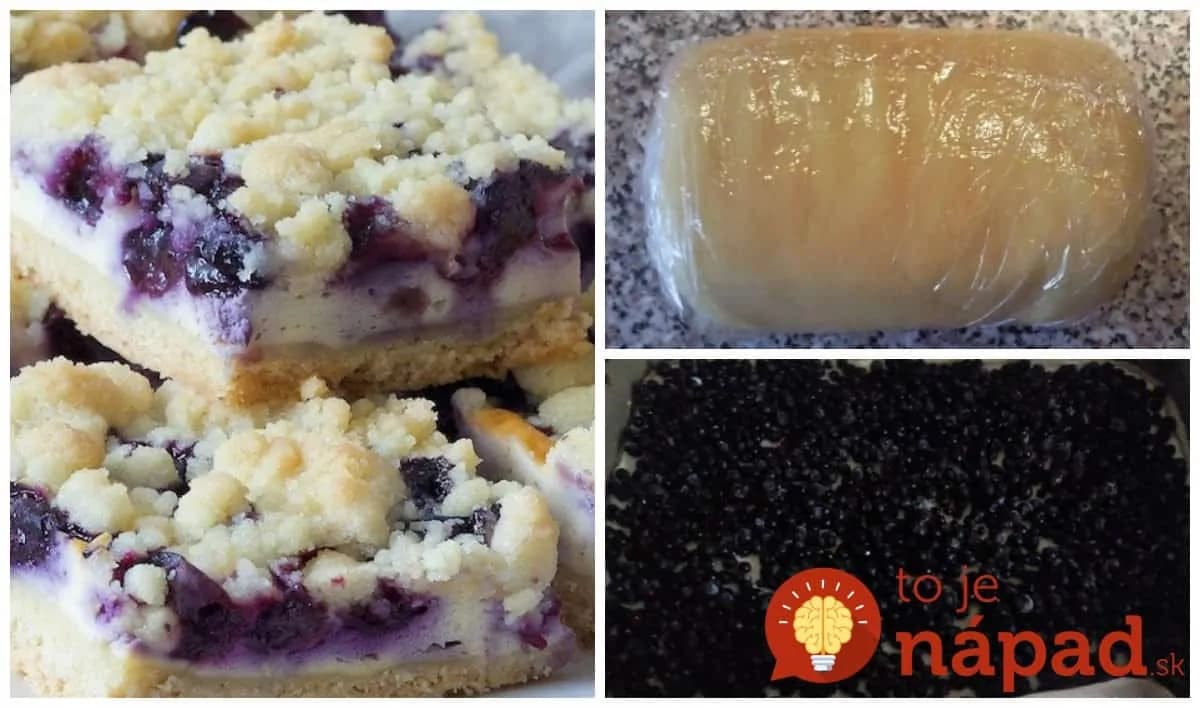 Úžasný čučoriedkový koláč s tvarohom a drobenkou: Lepší ako kysnutý!