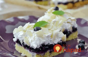Modrý koláčik: Úžasný koláč s čučoriedkami a vanilkovým krém – pripomína krémeš, ale je ešte stokrát chutnejší!