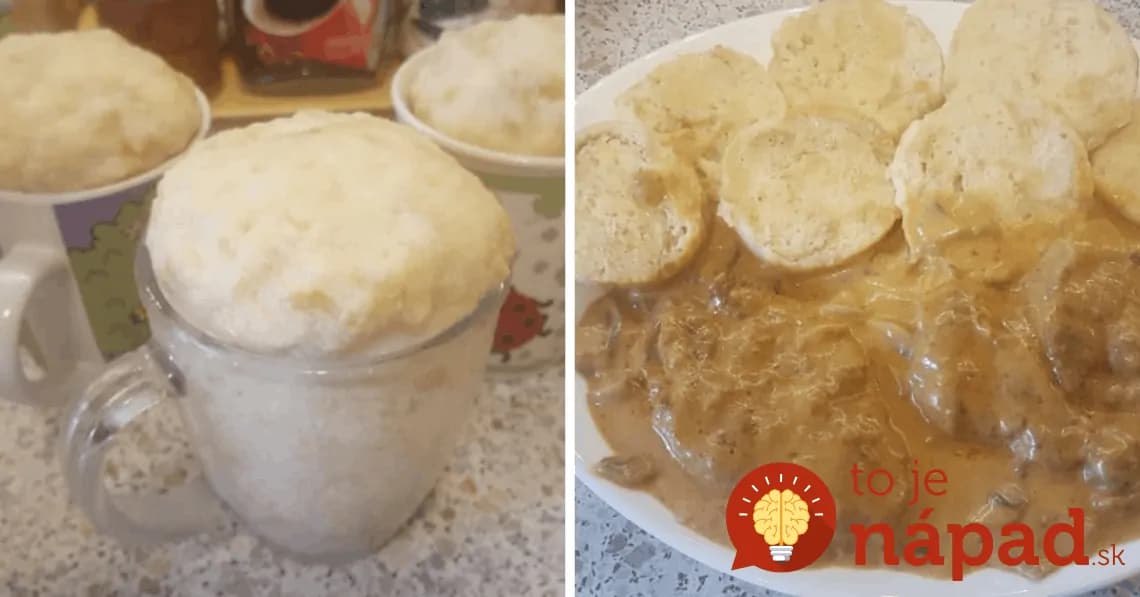 Odkedy mám tento recept, knedle už nekupujem: Dokonalá knedľa z hrnčeka za pár minút na stole – najlepší recept!
