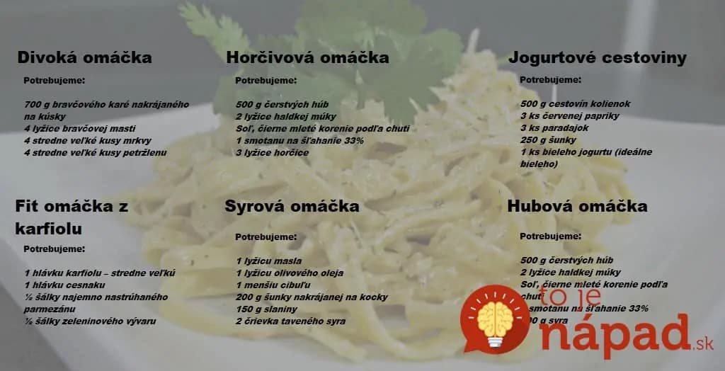 11 Top receptov na cestoviny s omáčkou, ktoré viete pripraviť len za 15 minút: Skúste už dnes na večeru, každý jeden je výborný!