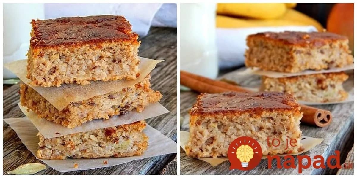 Super zdravý jablkový koláč s ovsenými vločkami, banánmi a škoricou: Robota na 5 minút a výsledok fantastický – odporúčam dvojitú dávku!