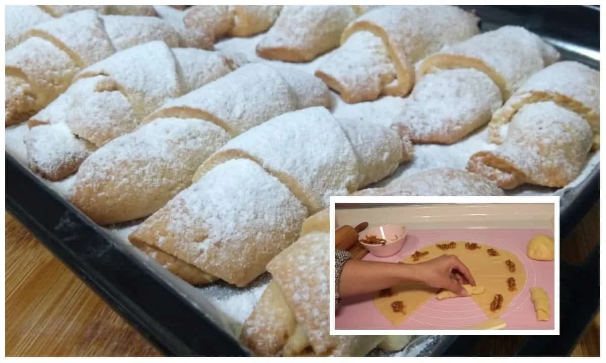 Úžasné a krehké rožteky z kyslej smotany, ktoré nekysnú: Na cesto treba zamiešať len 3 prísady, hneď sú hotové!