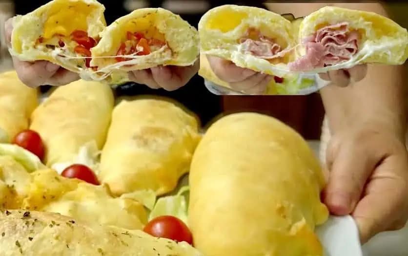 Talianska šunkovo-syrová zapekanka PANZEROTTI z lahodného cesta: Vynikajúce občerstvenie, ktoré zbalíte aj na výlet, či deťom na desiatu!