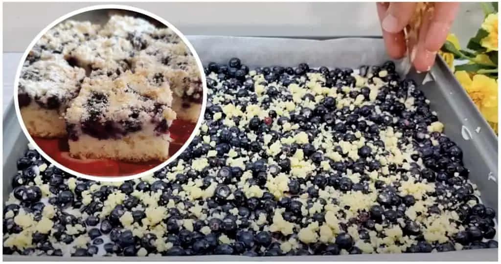 Krehký čučoriedkový koláč s mrveničkou: Toto je môj obľúbený HRNČEKOVÝ koláč – rýchly a jednoduchý recept!